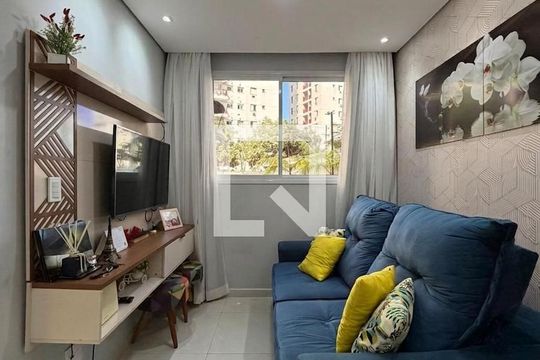 Sala de apartamento para alugar com 2 quartos, 46m² em Areia Branca, Santos