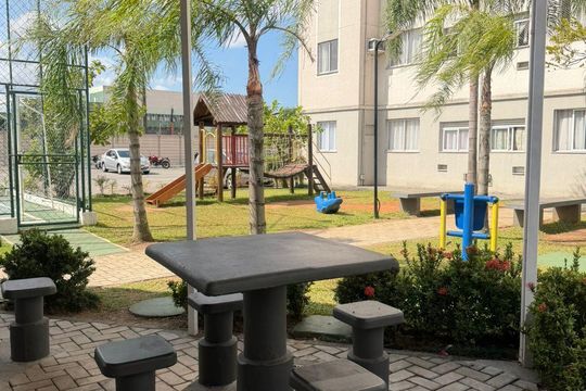 Área externa de apartamento para alugar com 2 quartos, 46m² em Areia Branca, Santos