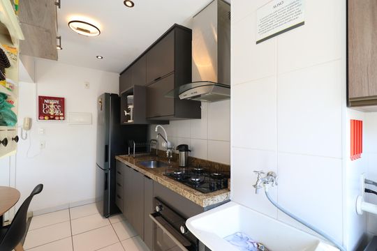 Cozinha e Área de serviço  de apartamento à venda com 1 quarto, 31m² em Água Branca, São Paulo