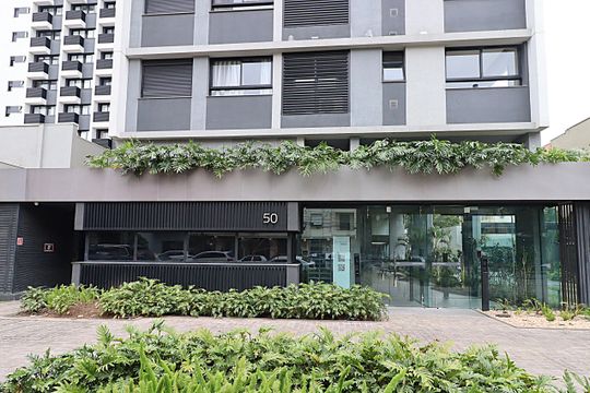 Fachada e portaria de kitnet/studio para alugar com 1 quarto, 37m² em Rio Branco, Porto Alegre