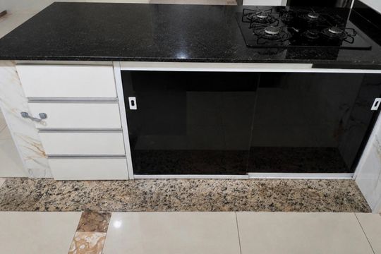 Cozinha de casa para alugar com 1 quarto, 50m² em Vargem Pequena, Rio de Janeiro