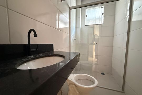 Banheiro de apartamento para alugar com 2 quartos, 65m² em Chacaras Reunidas Santa Terezinha, Contagem
