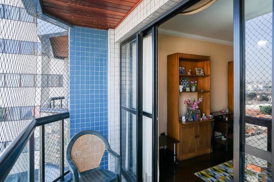 Varanda da sala de apartamento à venda com 3 quartos, 121m² em Santo Antônio, São Caetano do Sul