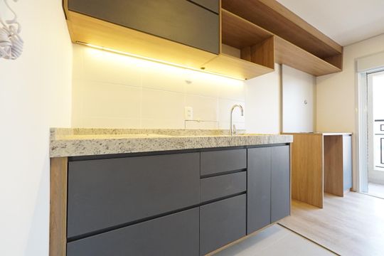 Cozinha de kitnet/studio para alugar com 1 quarto, 29m² em Vila Dom Pedro I, São Paulo