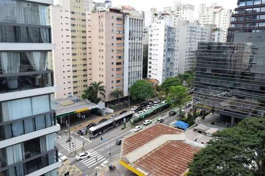 Vista da Varanda da Sala de apartamento para alugar com 4 quartos, 224m² em Jardim Paulista, São Paulo
