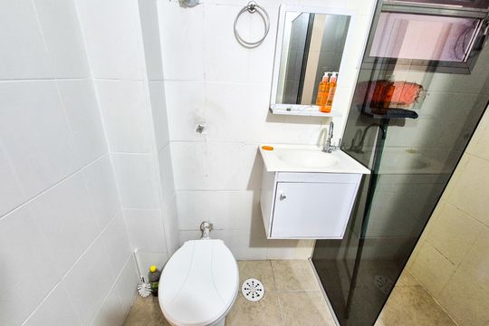 Banheiro Social de kitnet/studio para alugar com 1 quarto, 30m² em Vila Buarque, São Paulo