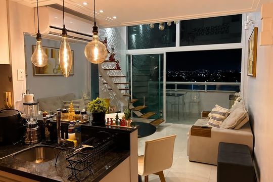 Sala de apartamento para alugar com 1 quarto, 60m² em Patamares, Salvador