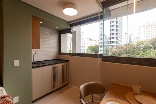 Área de Serviço de kitnet/studio para alugar com 1 quarto, 31m² em Pompeia, São Paulo