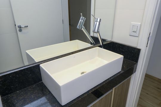 Banheiro Social de apartamento à venda com 3 quartos, 116m² em Parque das Nações, Santo André