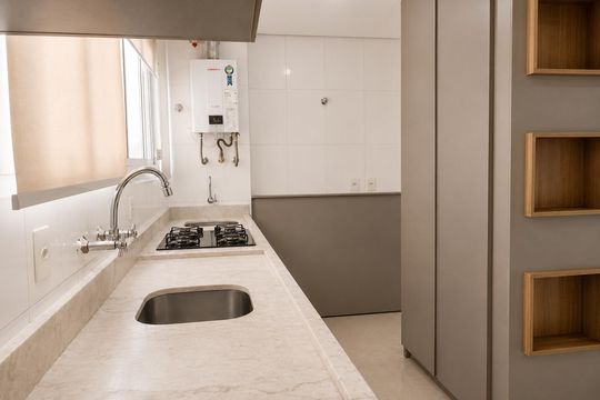 Cozinha de apartamento para alugar com 2 quartos, 73m² em Jansen, Gravataí
