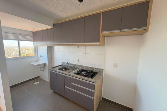 Cozinha de apartamento para alugar com 1 quarto, 34m² em Setor dos Funcionários, Goiânia