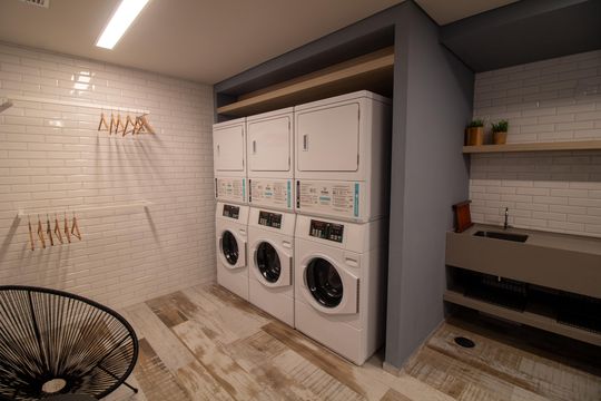 Área comum - Lavanderia de kitnet/studio à venda com 1 quarto, 22m² em Campo Belo, São Paulo