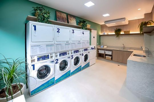Área comum - Lavanderia de apartamento para alugar com 1 quarto, 33m² em Vila Olímpia, São Paulo