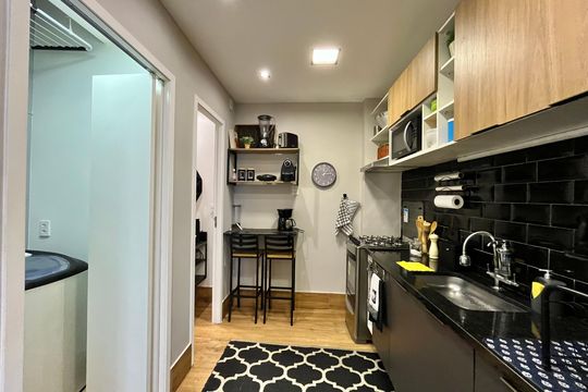 Cozinha de apartamento para alugar com 1 quarto, 54m² em Copacabana, Rio de Janeiro