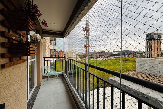 Varanda da Sala de apartamento à venda com 3 quartos, 83m² em Centro Comercial Jubran, Barueri