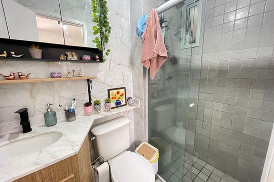 Banheiro do Quarto 1 de apartamento à venda com 3 quartos, 64m² em Butantã, São Paulo