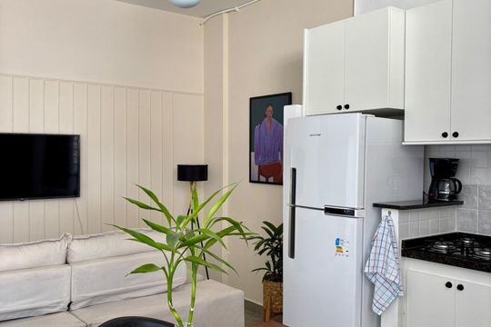 Cozinha de apartamento para alugar com 1 quarto, 50m² em Bela Vista, São Paulo