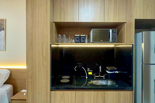 Cozinha de kitnet/studio para alugar com 1 quarto, 24m² em Perdizes, São Paulo