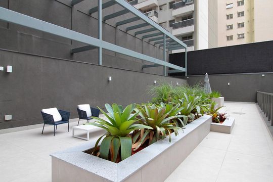 Área comum - Jardim de kitnet/studio para alugar com 1 quarto, 19m² em Bela Vista, São Paulo
