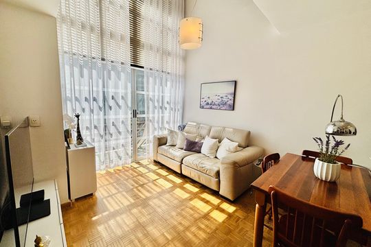 Sala  de apartamento à venda com 1 quarto, 55m² em A Industrial, Barueri