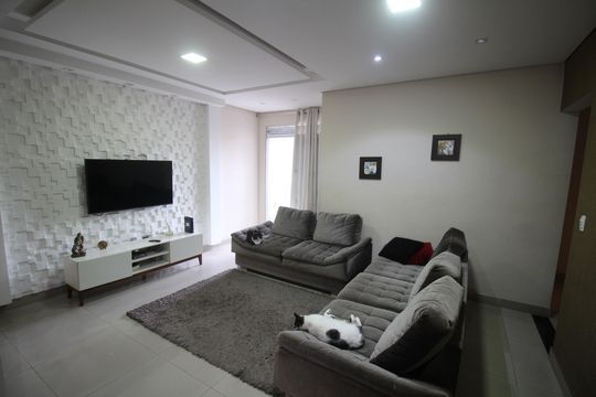 Sala de apartamento à venda com 3 quartos, 121m² em Inconfidentes, Contagem
