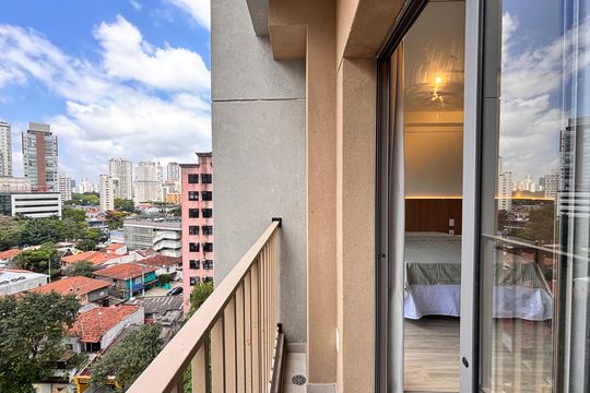 Varanda de kitnet/studio para alugar com 1 quarto, 24m² em Vila Olímpia, São Paulo