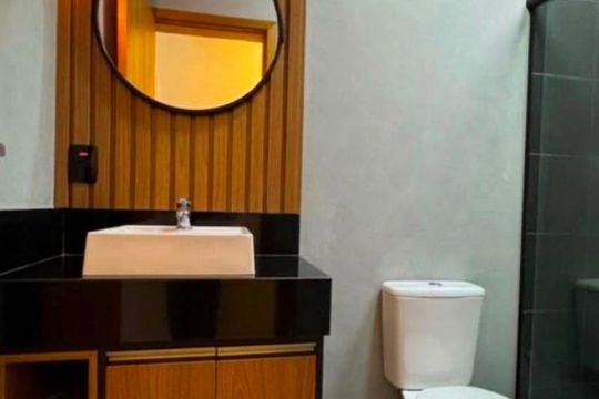 Banheiro de casa de condomínio à venda com 3 quartos, 105m² em Jardins do Império, Indaiatuba