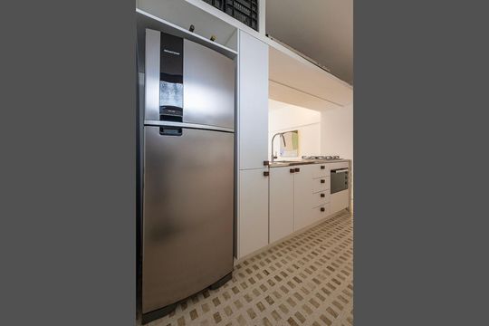 Sala/Cozinha de apartamento para alugar com 1 quarto, 55m² em Cerqueira César, São Paulo