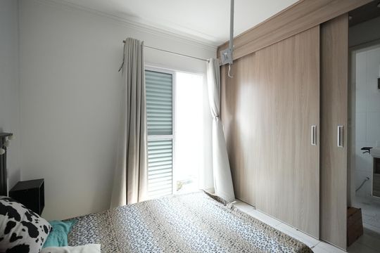 Quarto Suíte de apartamento à venda com 2 quartos, 56m² em Vila Valparaíso, Santo André