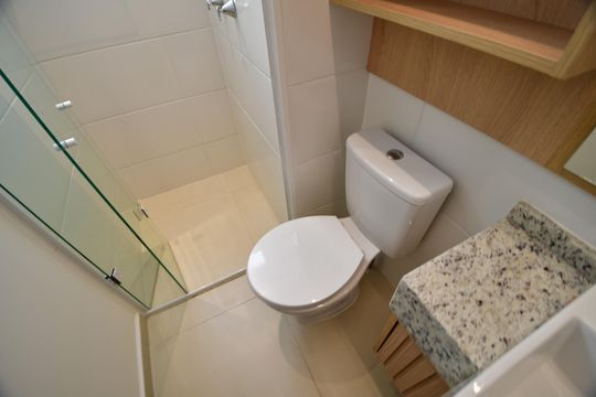 Banheiro Suíte de apartamento para alugar com 2 quartos, 60m² em Loteamento Residencial Vila Bella Dom Pedro, Campinas
