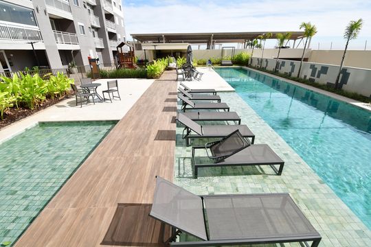 Área comum - Piscina de apartamento para alugar com 2 quartos, 60m² em Loteamento Residencial Vila Bella Dom Pedro, Campinas