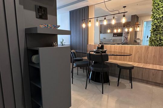 Sala de Jantar de apartamento à venda com 3 quartos, 80m² em Balneário Tropical, Paulínia