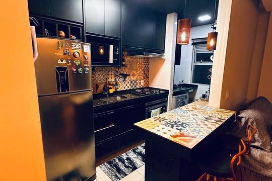 Cozinha de apartamento à venda com 2 quartos, 46m² em Cidade Nova, Jundiaí