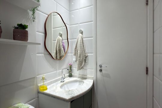 Banheiro Social de apartamento à venda com 3 quartos, 113m² em Planalto, São Bernardo do Campo