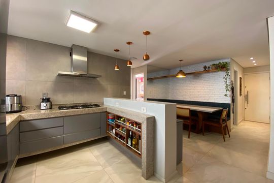 cozinha de apartamento à venda com 3 quartos, 151m² em Marçola, Belo Horizonte