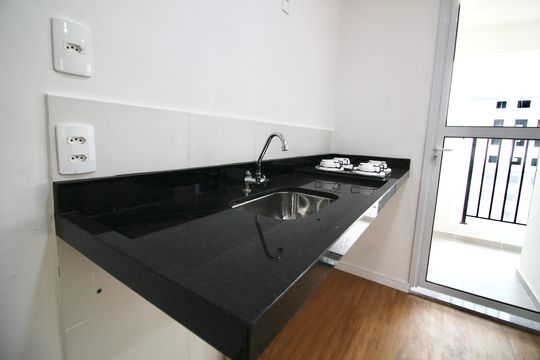 Cozinha de apartamento para alugar com 2 quartos, 39m² em Vila Campanela, São Paulo