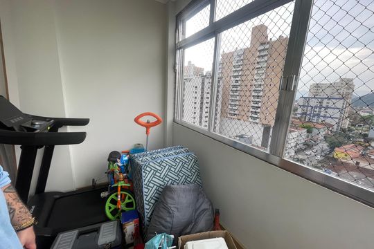 Varanda Quarto 2 de apartamento para alugar com 3 quartos, 100m² em Centro, São Vicente