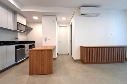 Sala de apartamento para alugar com 1 quarto, 53m² em Indianópolis, São Paulo