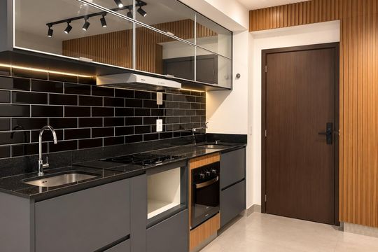Cozinha de apartamento para alugar com 2 quartos, 61m² em Setor Bueno, Goiânia