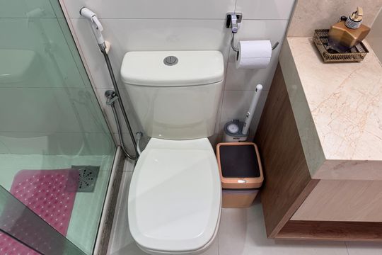 Suíte 1 - Banheiro de apartamento à venda com 3 quartos, 252m² em Recreio dos Bandeirantes, Rio de Janeiro