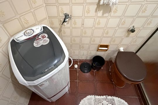 Banheiro e Área de Serviço de apartamento para alugar com 1 quarto, 50m² em Gonzaga, Santos