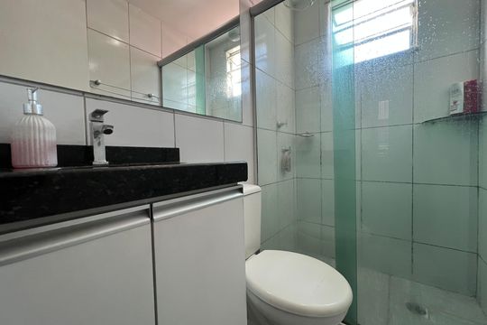 Banheiro Social de apartamento à venda com 2 quartos, 45m² em Distrito Indutrial Doutor Helio Pentagna Guimarães, Contagem