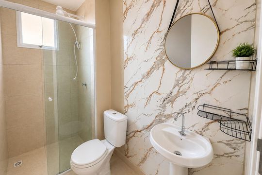 Banheiro de apartamento para alugar com 2 quartos, 37m² em Santa Maria, Osasco