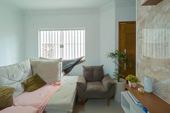 Sala de casa de condomínio para alugar com 2 quartos, 76m² em Burgo Paulista, São Paulo