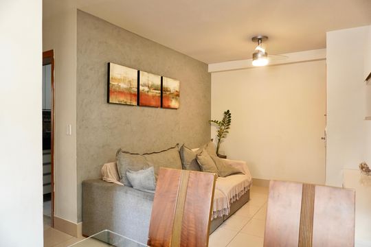 Sala de apartamento à venda com 3 quartos, 66m² em Caiçaras, Belo Horizonte
