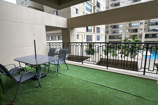 Varanda da Sala de apartamento para alugar com 1 quarto, 68m² em Alphaville Conde Ii, Barueri