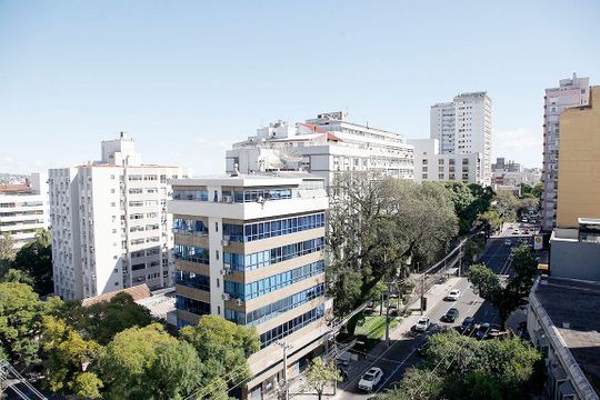 Sala Vista de apartamento à venda com 1 quarto, 43m² em Rio Branco, Porto Alegre