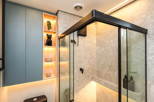 Banheiro de kitnet/studio para alugar com 1 quarto, 28m² em Vila Dom Pedro I, São Paulo