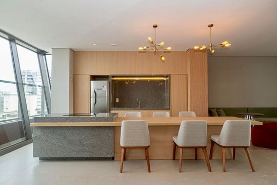 Salão Gourmet  de apartamento para alugar com 1 quarto, 35m² em Santo Amaro, São Paulo