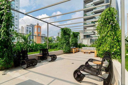 Área comum de apartamento para alugar com 1 quarto, 35m² em Santo Amaro, São Paulo